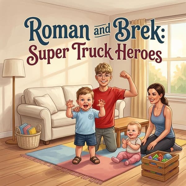 Libro de cuentos personalizado de Lullaby: Roman and Brek: Super Truck Heroes