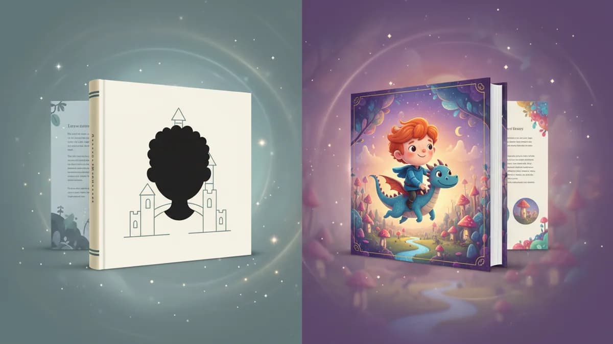 השוואה בין ספרי ילדים מאוירים של Lullaby ושל Childbook.ai