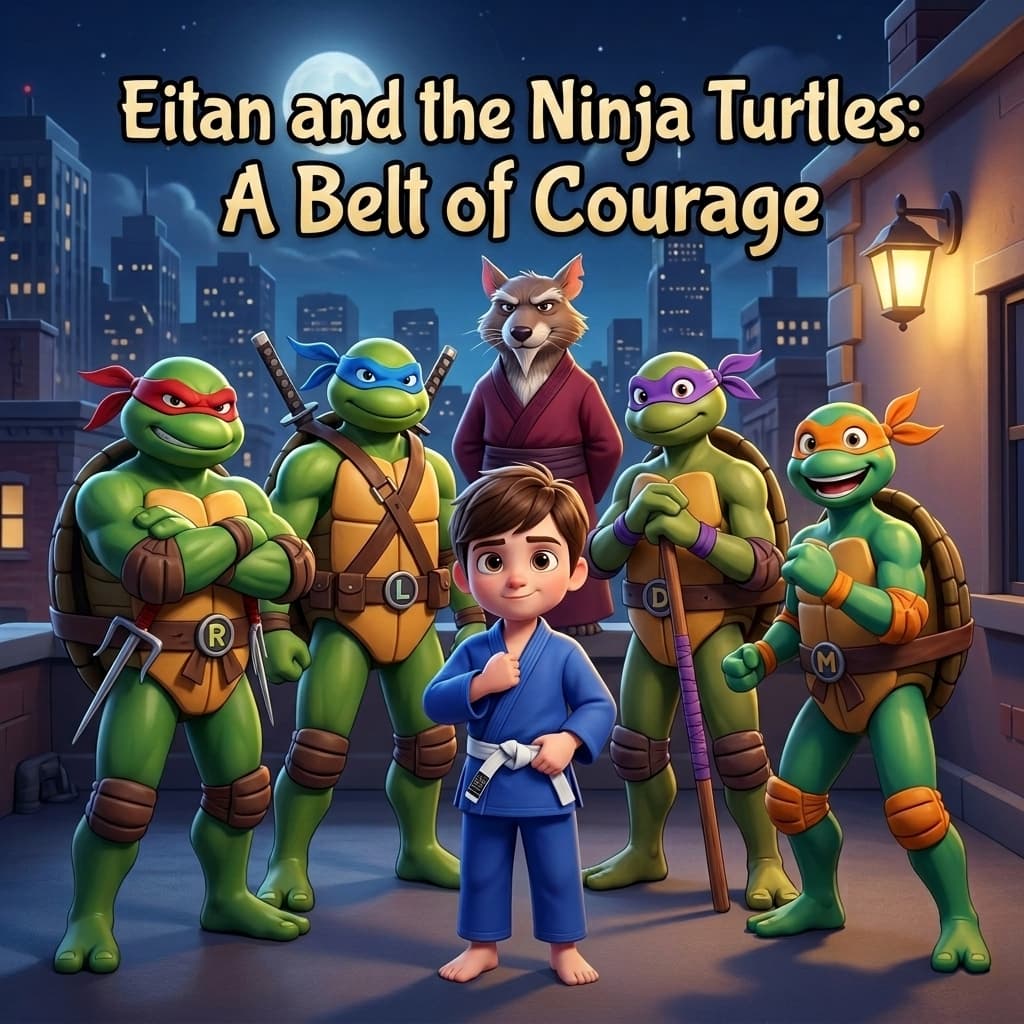 Personalized Lullaby storybook: Eitan and the Ninja Turtles: A Belt of Courage